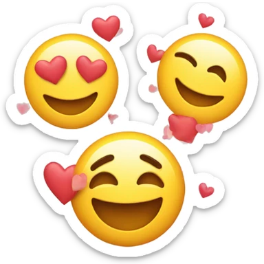 Smiley face with hearts around it sticker