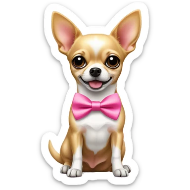 chihuahua with pink bowtie sticker
