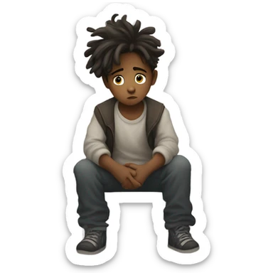Sad boy in jail cell sticker
