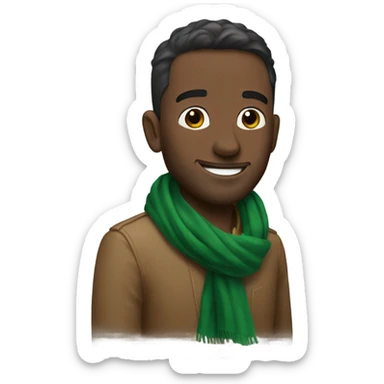 Man bregman with green scarf sticker