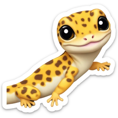 leopard gecko yellow and orange sticker