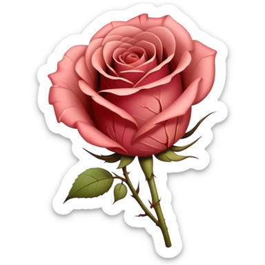 broken heart wilted rose sticker