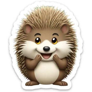 Hedgehog giving peace sign sticker