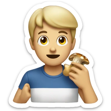 person eating mushrooms sticker