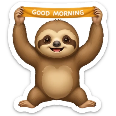Sloth with good morning banner sticker