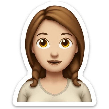 White woman with brown hair pregnant sticker