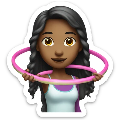 girl with hula hoop sticker