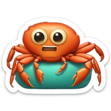 crab with a cigarette sticker