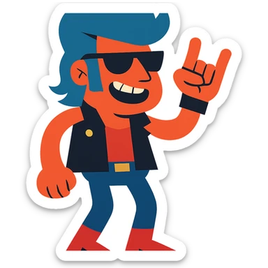 cool funny rocker sticker