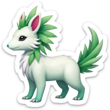 Shiny Iridescent Linoone-Amaura-Shaymin-Fakémon-hybrid-creature (full body)  sticker