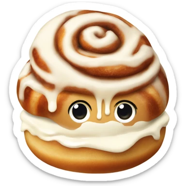 Cinnamon bun with cream cheese frosting sticker