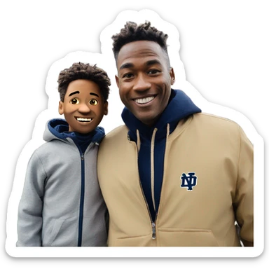 Father and son at Notre Dame Stadium  sticker