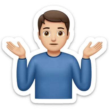 @STEEL: A man shrugging his shoulders with a 6 above his left hand and a 7 above his right hand. sticker