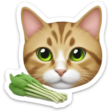 Cat eating catnip sticker