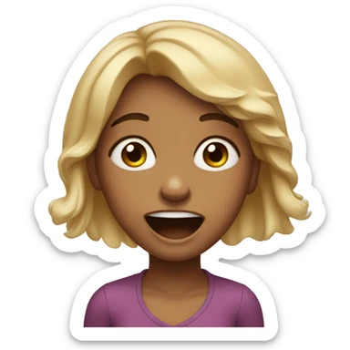 Realistic girl who’s crying in laughter  sticker