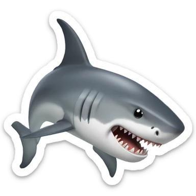 Tiburón con piernas y alas grandes y manos  sticker