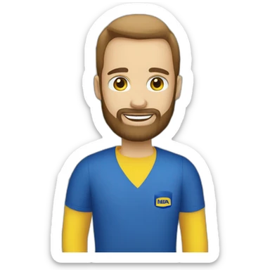 Ikea manager blue eyes beard with laptop IKEA  sticker