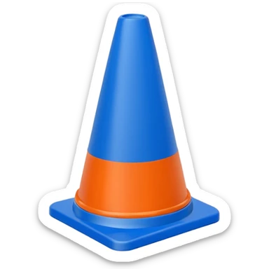 blue traffic cone sticker