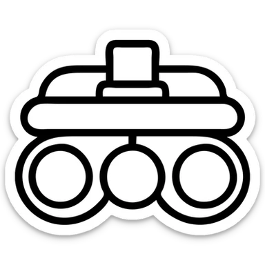 cartoon night vision goggles, simple and bold, black background sticker