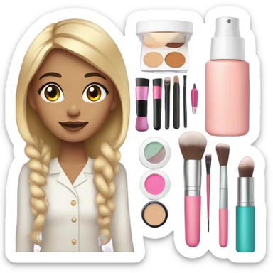 Makeup kit and a white girl  sticker