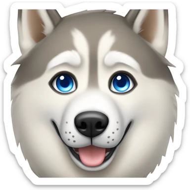 Tan husky with one blue eye sticker