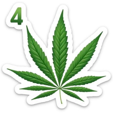 number 420 with cannabis leaf as background, friendly and clear sticker