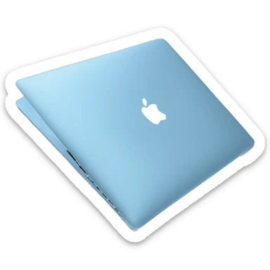 Light blue realistic macbook sticker