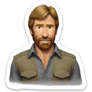 chuck norris photo realistic sticker