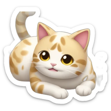 Anime cat girl eat sushi sticker