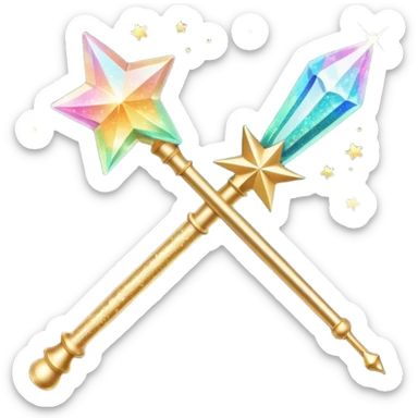 glitter magic wand sticker