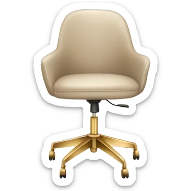Beige desk chair gold legs, glam style sticker