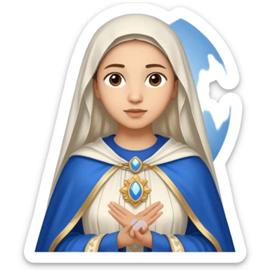 INMACULADA CONCEPCIÓN TUNICA BLANCA MANTO AZUL sticker