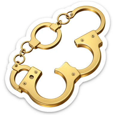 Golden hand cuffs sticker