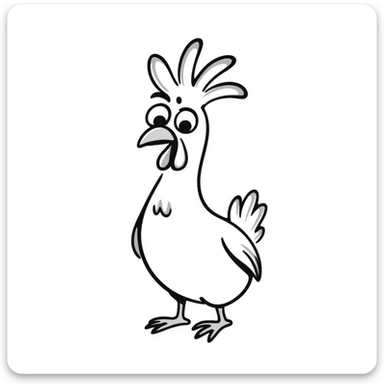 Hei Hei rooster from Moana with tall comb and confused expression sticker