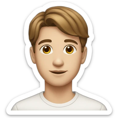young millionaire with fair skin, short brown hair, 15 years old sticker