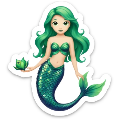 siren aesthetic fin green sticker