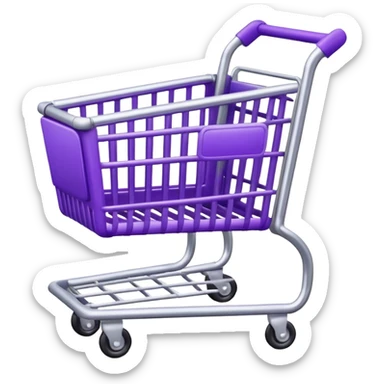 purple and silver shopping cart sticker