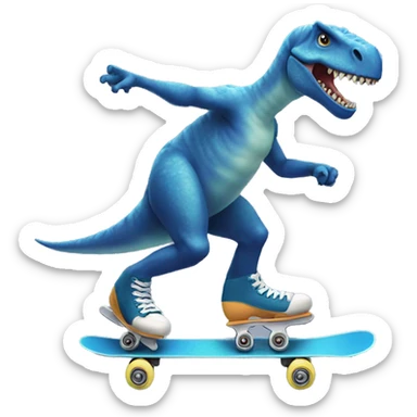 a skating dinoasur sticker