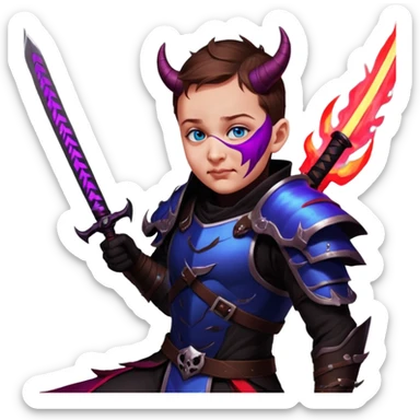 Demon-Horned Warrior sticker