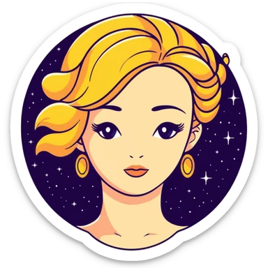 closeup head portrait of universe goddess Sophia with pretty perfect feminine attractive face, cosmic beauty with detailed delicate facial features, head only isolated, no body sticker