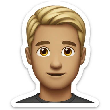 Normal guy with short hair brown eyes  sticker