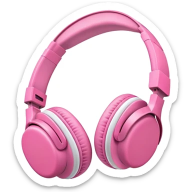 Pink headphones sticker