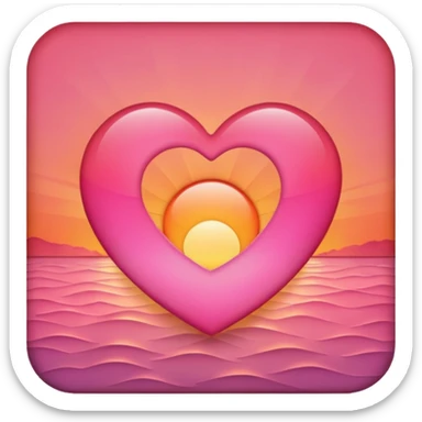 Heart shaped sunrise sticker
