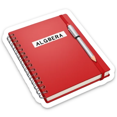 cuaderno rojo que diga algebra sticker