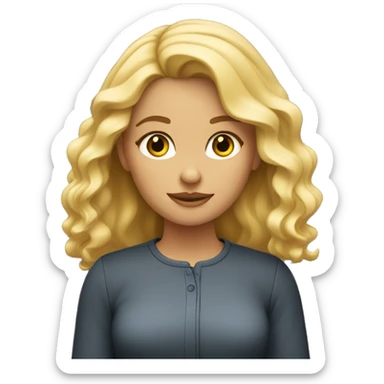 Une fille blonde foncé aux cheveux ondulé sticker