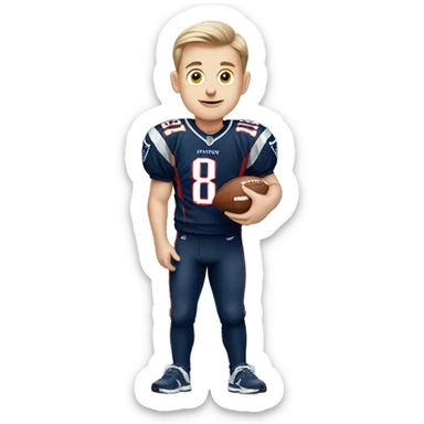 white boy wearing patriots jersey fart sticker