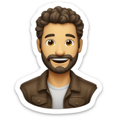 hombre calvo joven poca barba riendo sticker