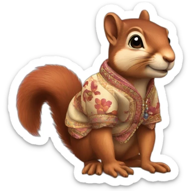 squirrel in gypsy clothes sticker