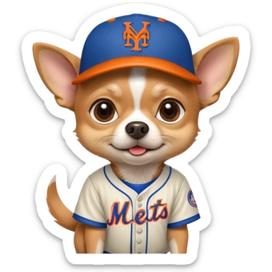 chiahuahua in mets outfit sticker