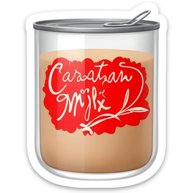 carnation condensed milk in a can with red branded label sticker